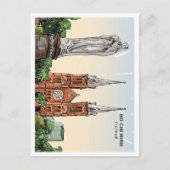 ホーチミンVietnamスケッチアートヴィンテージトラベル ポストカード (正面)