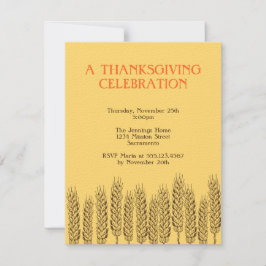 ホートの茎の自然の黄色のフィールド感謝祭 招待状