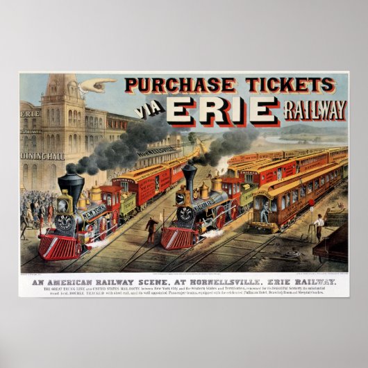 ホーネルスヴィルのアメリカ鉄道シーン ポスター (正面)
