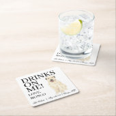 ホーパーソナライズされたテン・テリア結婚ズ スクエアペーパーコースター (インサイチュ)