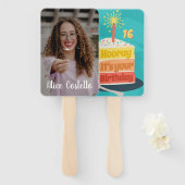 ホーパーソナライズされたレイあなたの誕生日ファン顔 ハンドファン (正面&裏面)