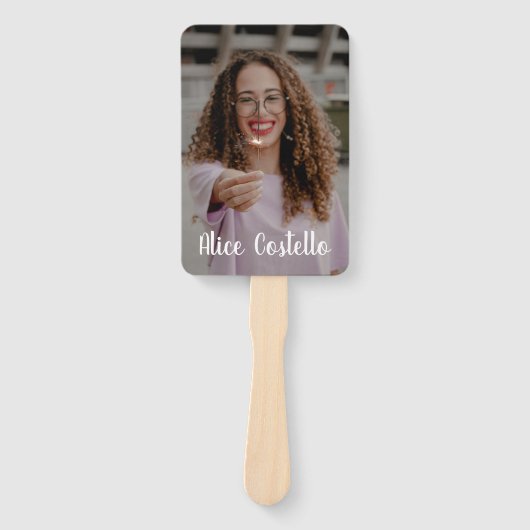 ホーパーソナライズされたレイあなたの誕生日ファン顔 ハンドファン (正面)