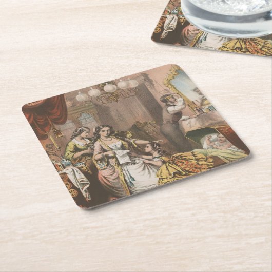 ホービーズココアグリセリン、1860年頃 スクエアペーパーコースター (アングル)