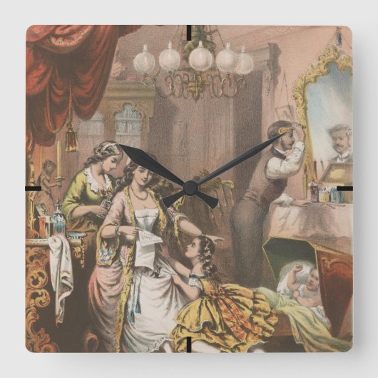 ホービーズココアグリセリン、1860年頃 スクエア壁時計 (正面)