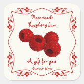 ホーファンシーム縁どキャニングラズベリージャムギフトラベル スクエアシール (正面)