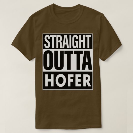 ホーファーネームストレートアウトタホーファー Tシャツ (デザイン正面)