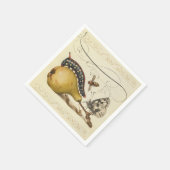 ホーフナゲル ヴィンテージ 洋梨と昆虫 1500年代 ルネサンス スタンダードカクテルナプキン (角)
