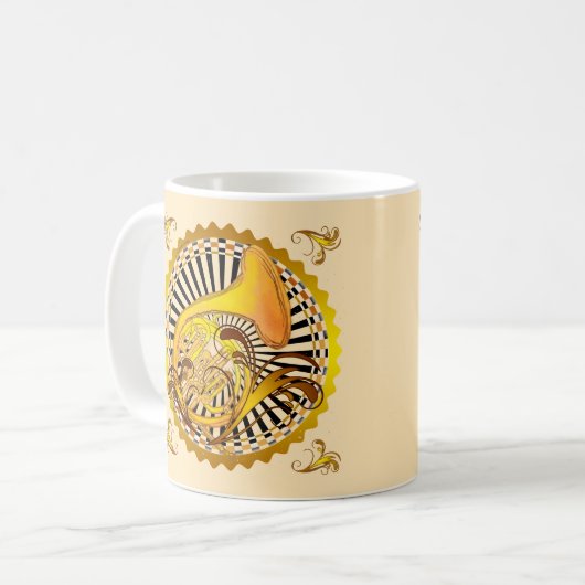 ホーフランスのンの渦巻き コーヒーマグカップ (正面左)