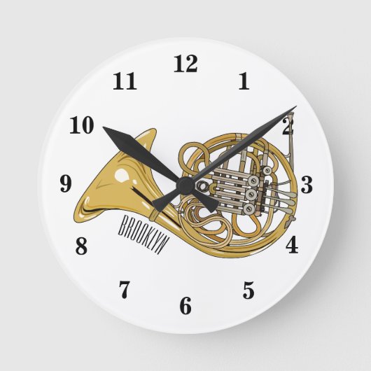 ホーフランスのンイラストレーション ラウンド壁時計 (正面)