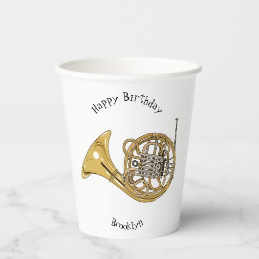 ホーフランスのンイラストレーション 紙コップ (正面)