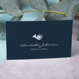 ホーフランスのンエレガントミュージシャンネイビーブルー 名刺
