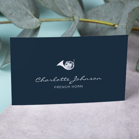 ホーフランスのンエレガントミュージシャンネイビーブルー 名刺