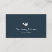 ホーフランスのンエレガントミュージシャンネイビーブルー 名刺 (正面)