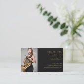 ホーフランスのンカスタム金ゴールド&ブラックエレガント 名刺 (スタンド正面)