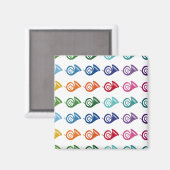 ホーフランスのンカラフル・おもしろい・アレイ・ミュージック マグネット (正面/裏面)