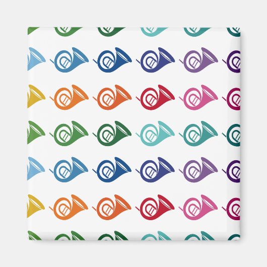 ホーフランスのンカラフル・おもしろい・アレイ・ミュージック マグネット (正面)