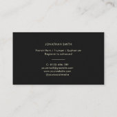 ホーフランスのンプロフェッショナルブラス先生ブラック&ホワイト 名刺 (裏面)