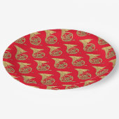 ホーフランスのンミュージカル楽器スケッチオン赤 ペーパープレート (アングル)