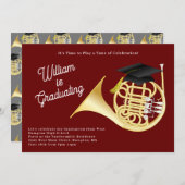 ホーフランスのンミュージシャン卒業パーティー音楽 招待状 (正面/裏面)