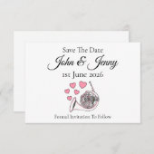 ホーフランスのンミュージシャン結婚式の日付を保存 (正面/裏面)