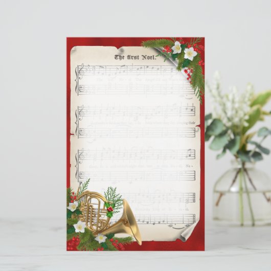 ホーフランスのンヴィンテージシート音楽クリスマス 便箋 (スタンド正面)