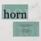 ホーフランスのン先生プレイヤーミュージシャンスタジオレッスン 名刺 (正面/裏面)