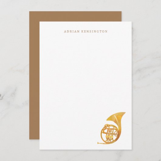 ホーフランスのン文房具 – 楽器ノートカード ノートカード (正面/裏面)