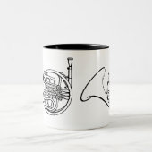 ホーフランスのン真鍮バンド音楽 ツートーンマグカップ (中央)