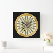 ホーフランスのン転が~シート音楽~ブラックまたは任意の色~ スクエア壁時計 (ホーム)