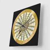 ホーフランスのン転が~シート音楽~ブラックまたは任意の色~ スクエア壁時計 (傾斜)