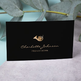 ホーフランスのン金ゴールド&ブラックプロフェッショナルミュージシャン 名刺