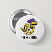 ホーフランスのン音楽おもしろい楽器パン 缶バッジ (正面&裏面)
