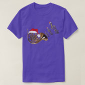 ホーフランスのン音楽シャツサンタハットクリスマスミュージカ Tシャツ (デザイン正面)