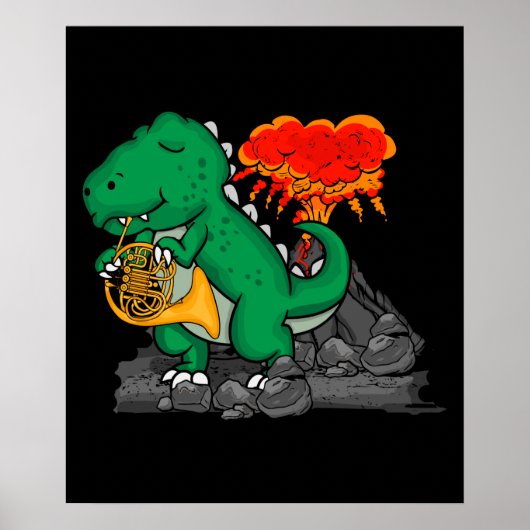 ホーフランスのン音楽恐竜ギフトキッズホーフランスのン ポスター (正面)