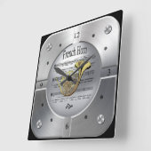 ホーフランスのン~楽譜~ブラッシュシルバーカラー~ スクエア壁時計 (傾斜)