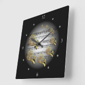 ホーフランスのン~音楽~ La musique to Musica to Musik スクエア壁時計 (傾斜)