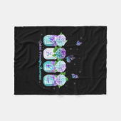 ホープあじさい花蝶の自殺の防止 フリースブランケット (正面(横))