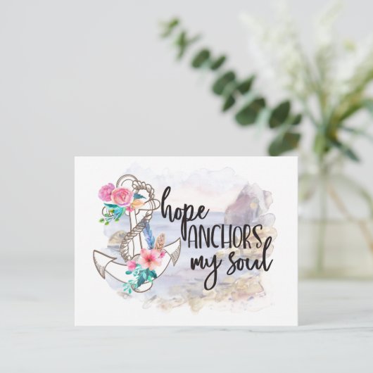 ホープいかりソウル勇気付けられるワードアート ポストカード (スタンド正面)