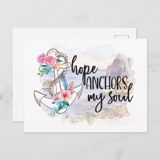 ホープいかりソウル勇気付けられるワードアート ポストカード (正面/裏面)