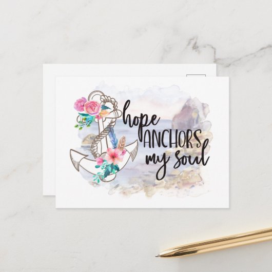 ホープいかりソウル勇気付けられるワードアート ポストカード (正面/裏面インサイチュ)