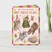 ホープおもしろいカラフルスあなたは猫のクリスマス シーズンカード (正面)