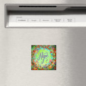 ホープかわいらしグリーンお洒落フローラ マグネット (インサイチュ (食洗機))