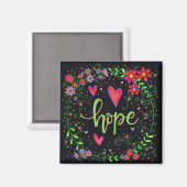 ホープかわいらしフローラハート感動的トレンディー マグネット (正面/裏面)