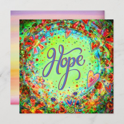 ホープかわいらしボホ勇気付けられる感動的 サンキューカード (正面/裏面)