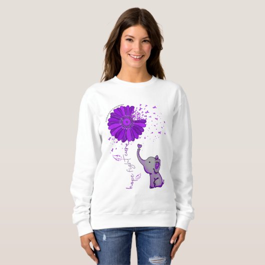 ホープがアルツハイマーの象と花を治す スウェットシャツ (正面フル)