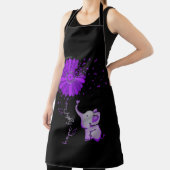 ホープが可愛い象のアルツハイマー紫色のリボンと戦う エプロン (インサイチュ)