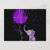 ホープが可愛い象のアルツハイマー紫色のリボンと戦う シーズンポストカード (正面)