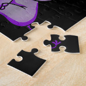 ホープが可愛い象のアルツハイマー紫色のリボンと戦う ジグソーパズル (側面)