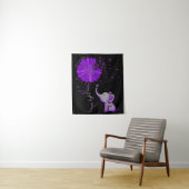 ホープが可愛い象のアルツハイマー紫色のリボンと戦う タペストリー (インサイチュ)