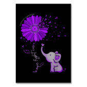 ホープが可愛い象のアルツハイマー紫色のリボンと戦う テーブルナンバー (正面)